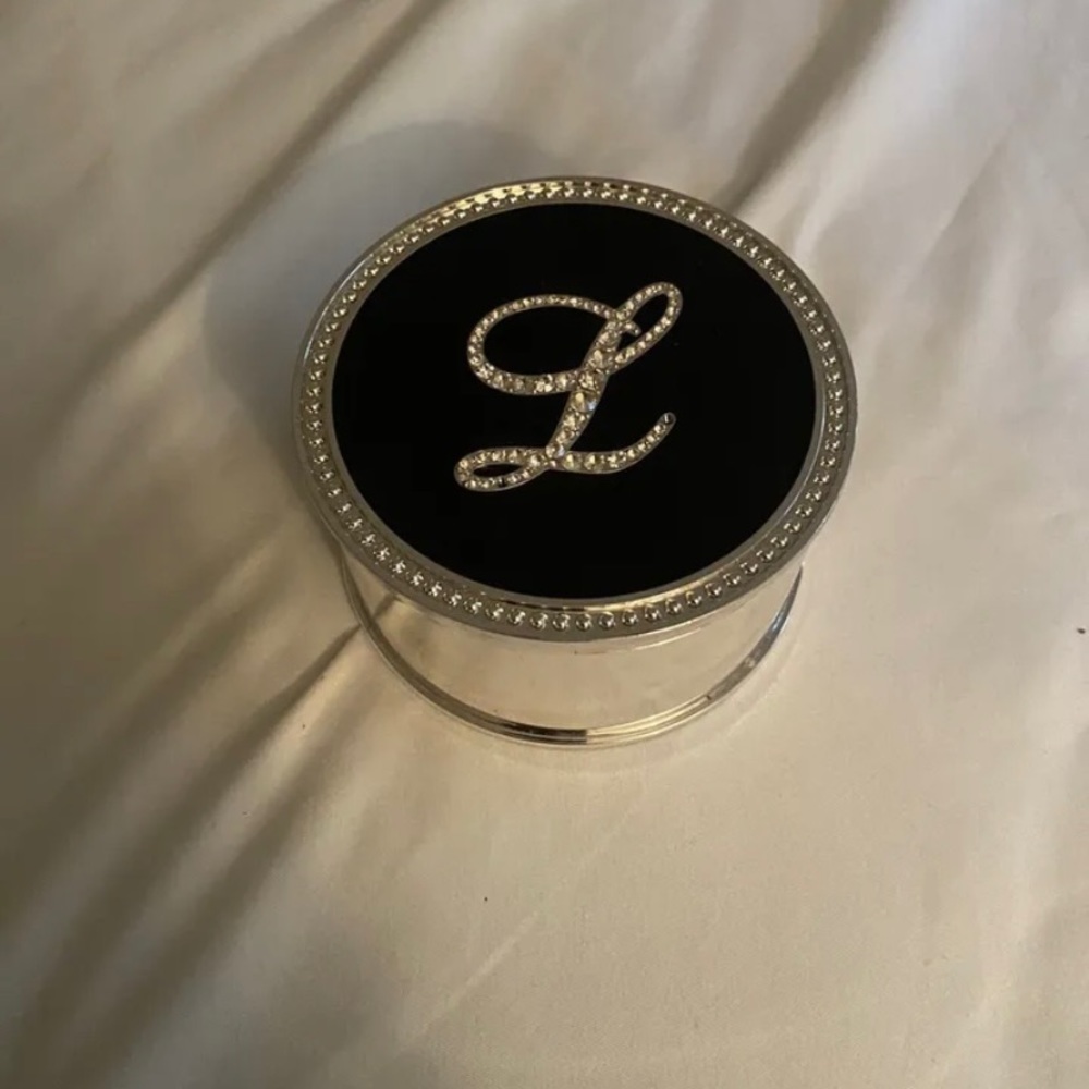 Jewelry box small metal with crystals